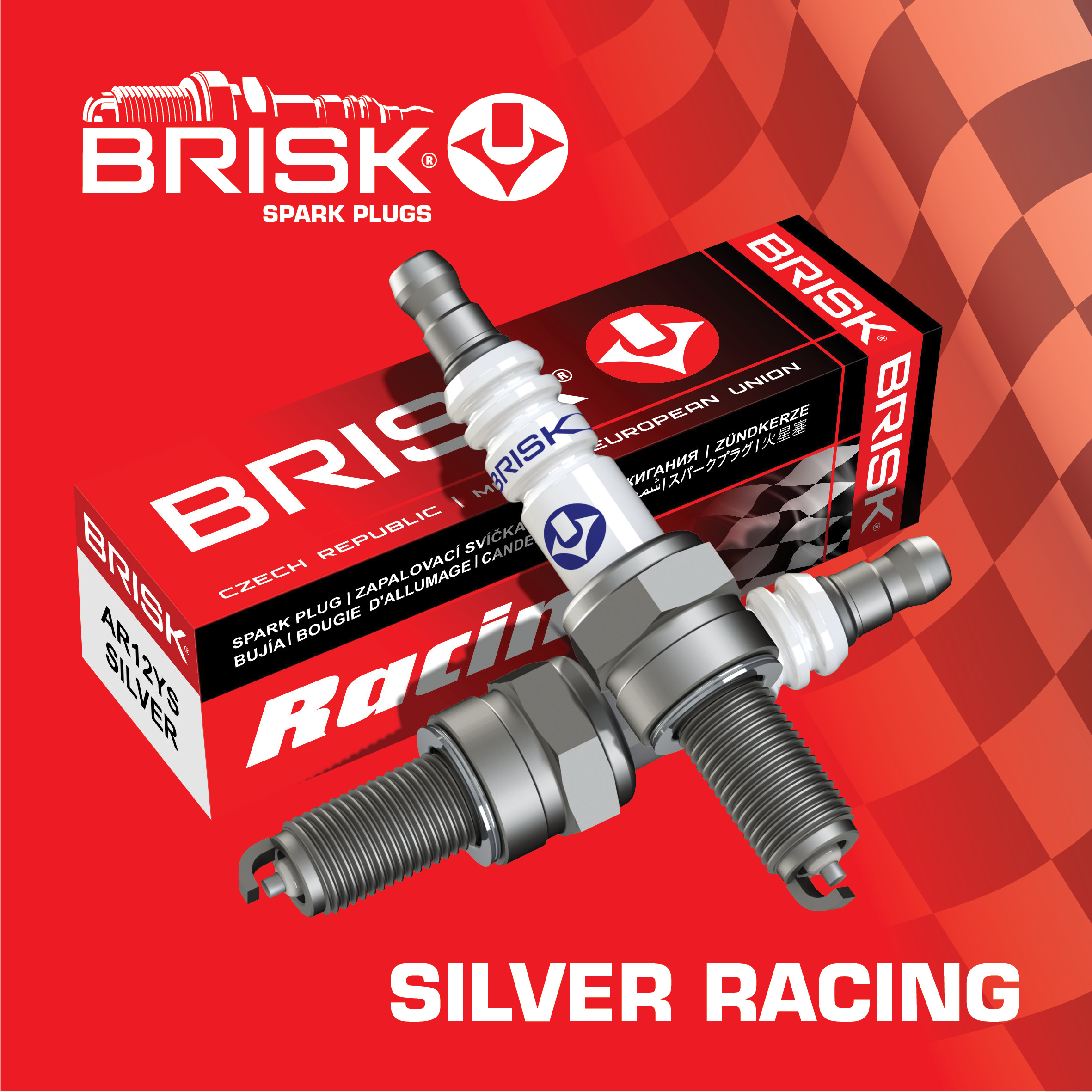 Brisk AR12YS-8 Silver Racing Spark Plug – Upgrade For Honda CBR125R (2004-2016) – Single Electrode